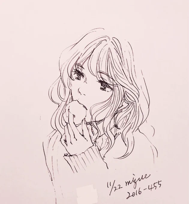 今日の5分スケッチToday's 5 minutes sketch2016年-455枚目#5分スケッチ#5minutessketchCute is world peace :) 