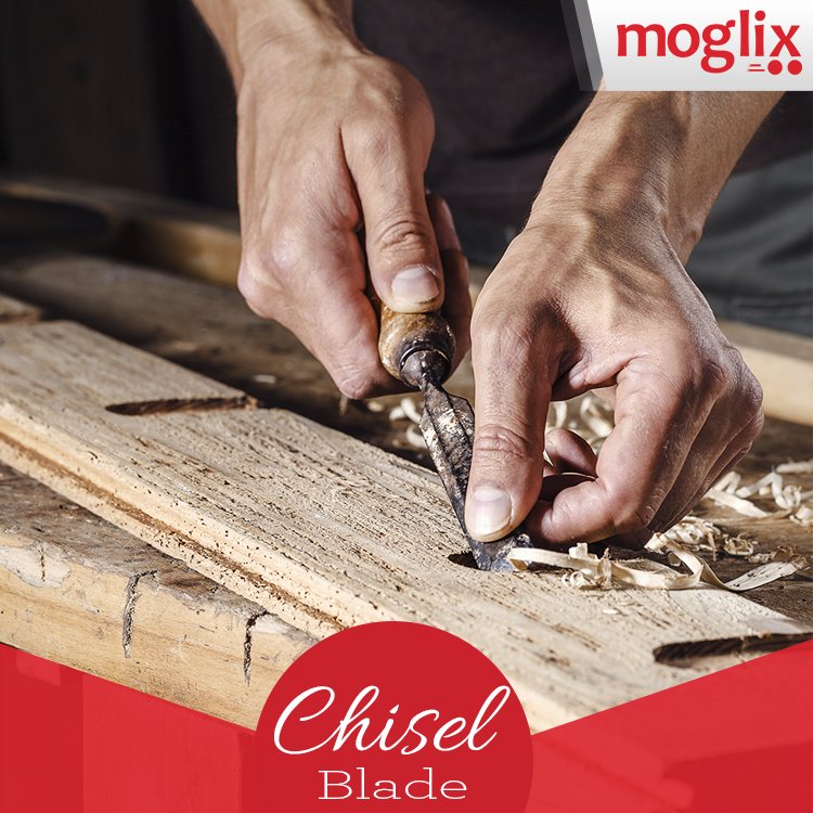 moglix's tweet image. A chisel has a chamfered blade on the end that is driven into the material to remove unwanted timber or to carve it out. #ToolGuide