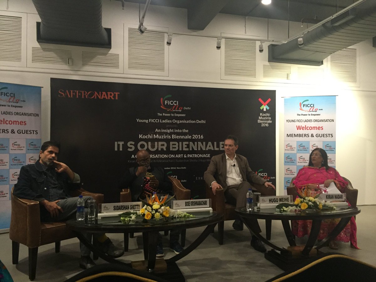 YFLO_Delhi's tweet photo. Our Biennale begins! @KochiBiennale @KrishBose @KNMAIndia #sudarshanshetty #hugoweihe @Saffronart #blueprint12 #exhibit320 #yflodelhi https://t.co/JyBIoAeqbq