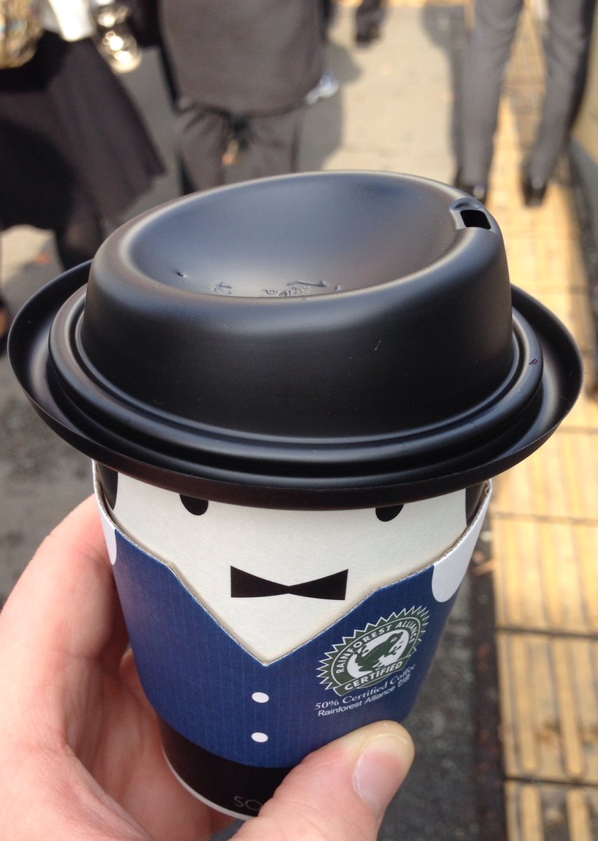 wearebind's tweet image. Look at that dapper fellow. Just look at him! When a coffee cup beats your style. Damn (that was also some good coffee). #Coffee #gamedev