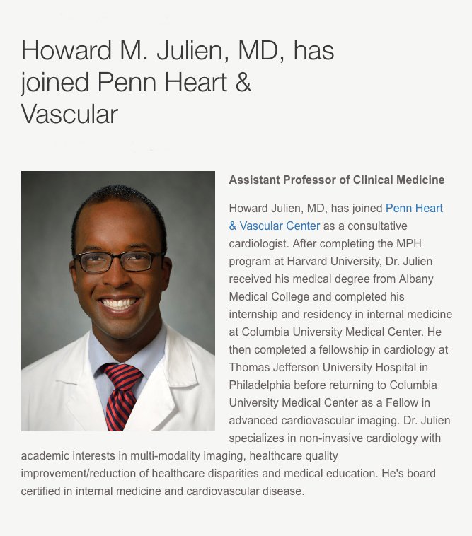 Howard M. Julien, MD, is now seeing patients at the Penn Heart & Vascular Center. bit.ly/2fl2ODx bit.ly/2ggjWwO