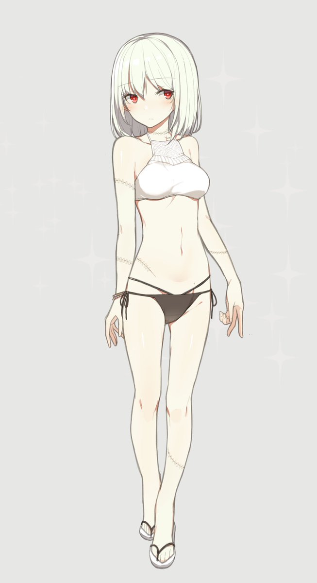 Anime girl front view