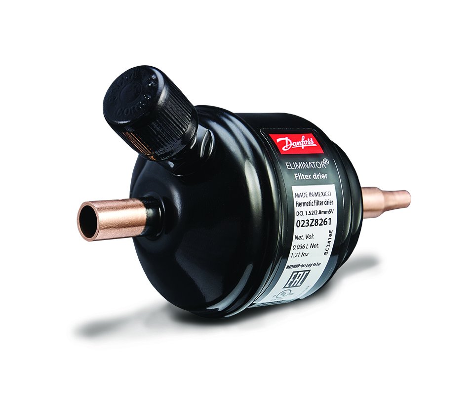 DanfossCoolUS's tweet image. Our new line of filter driers includes a Schrader valve and convertible outlet for fitting on capillary tube or 1/4 inch system connection.