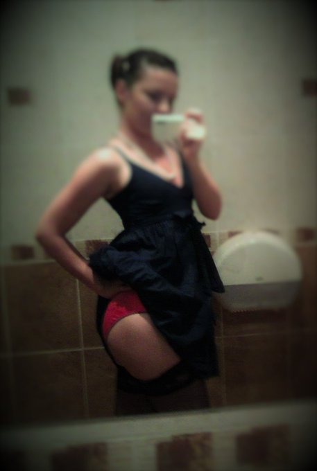 &amp; as usually, I made pics specialy for my bf &amp; sent) At the wc in restaurant) @ivanawowgirls https://t