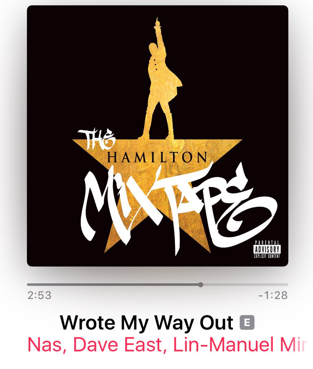 #wrotemywayout on repeat and wrecking #mascara Thank you @Lin_Manuel #fuckingrightimrelentless #HamiltonMixtape #shiningbeacon