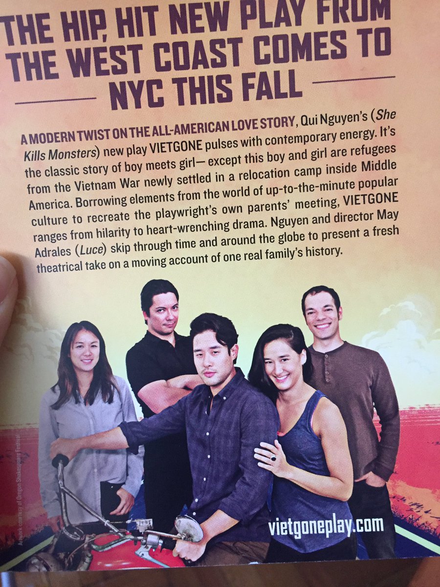 ursulaliang's tweet photo. Just got tix to see Vietgone starring @hi_raymondlee! Closes first week of Dec, discount code: 18384. JOIN ME! https://t.co/IZcf5YAcHR