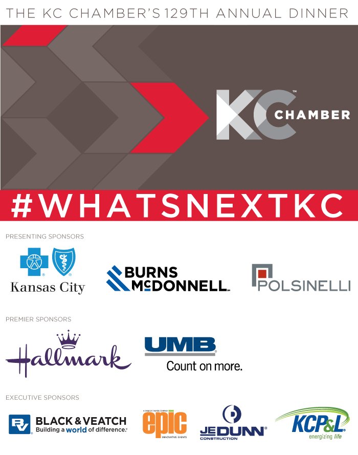 kcchamber's tweet photo. Tonight's the night! Thank you to these sponsors for supporting our 129th Annual Dinner as we explore #WhatsNextKC. https://t.co/30UjDdfyxp