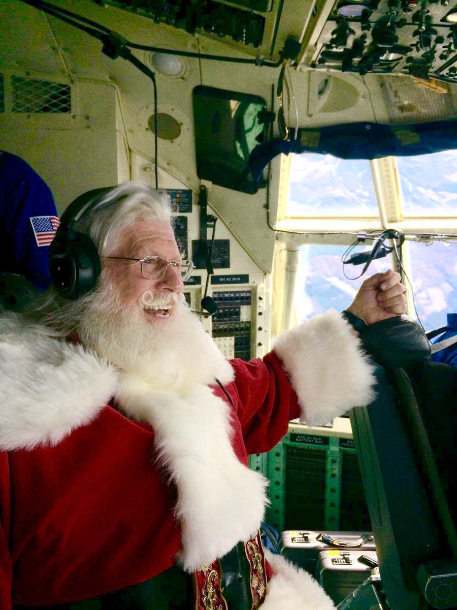 Santa riding in the center seat of his new sleigh!  Delivering toys for <a href="/toysfortotspc/">Toys For Tots</a> to kids affected by NC flooding. #ErniesRollin