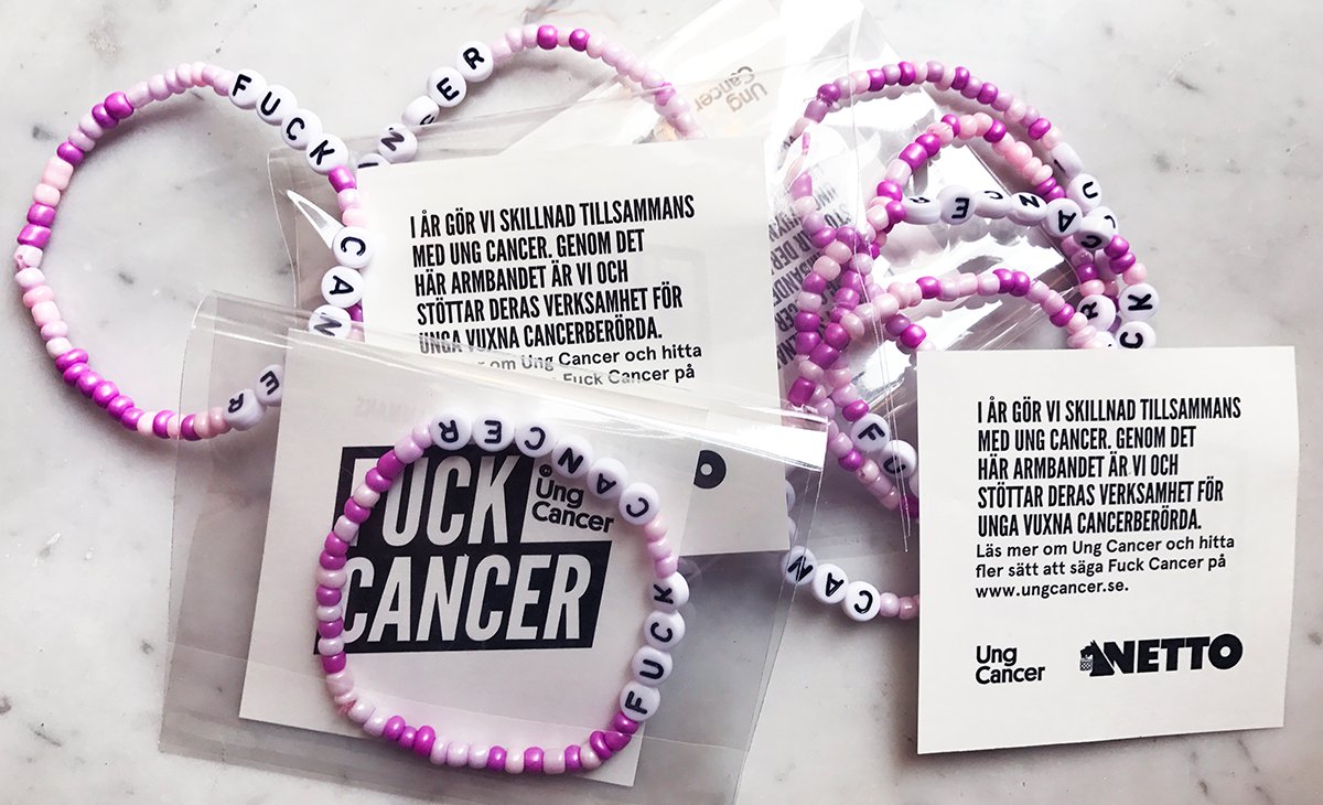 NettoSE's tweet image. Vi på Netto säger Fuck Cancer tillsammans med organisationen Ung Cancer! netto.se/pressrum/press…