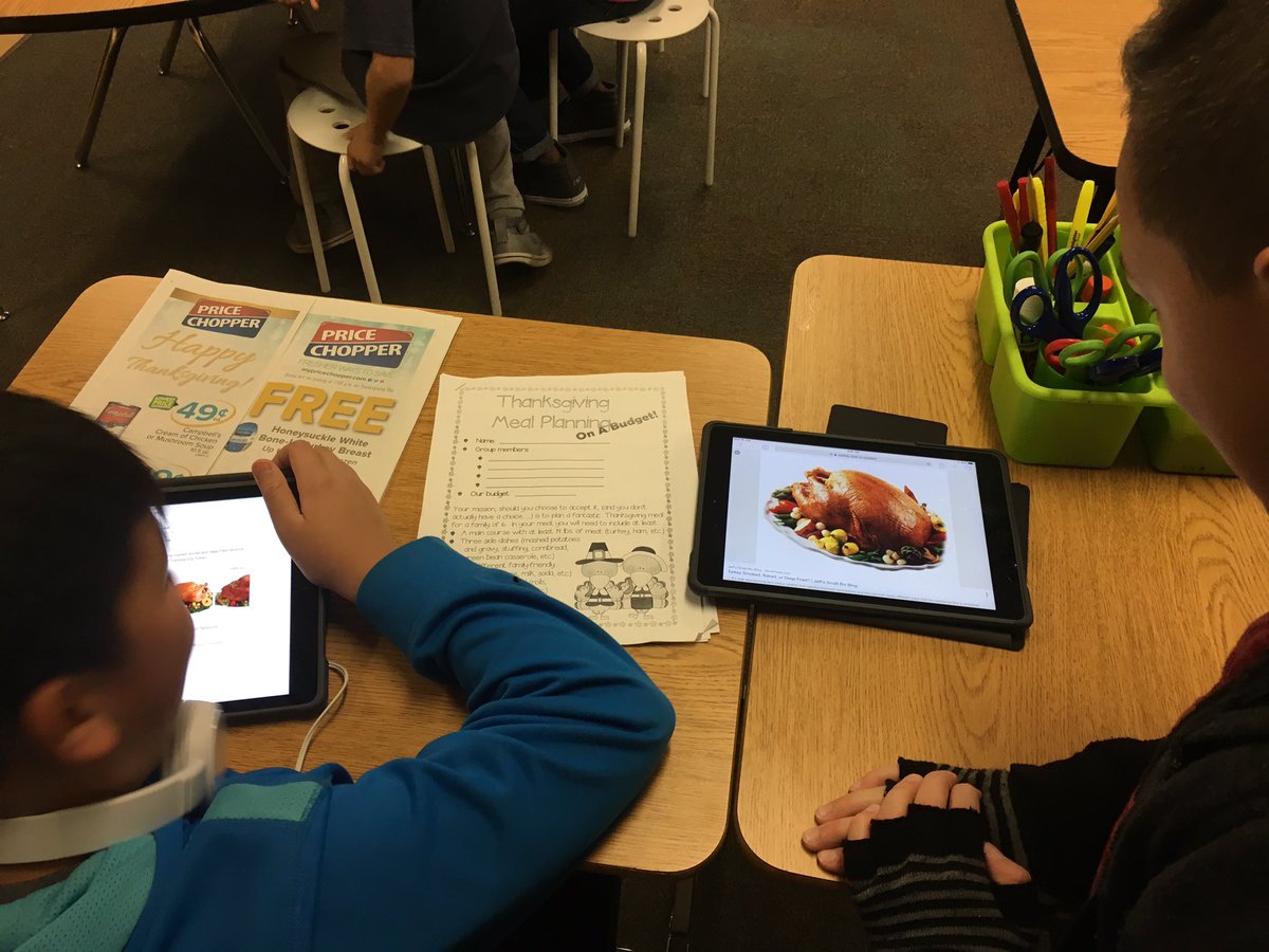 MissGriggsSMSD's tweet photo. Budgeting Thanksgiving. Students gain a new appreciation for how much work their family puts into a special day. @theSMSD #4thgrade https://t.co/s13y5X7bX2