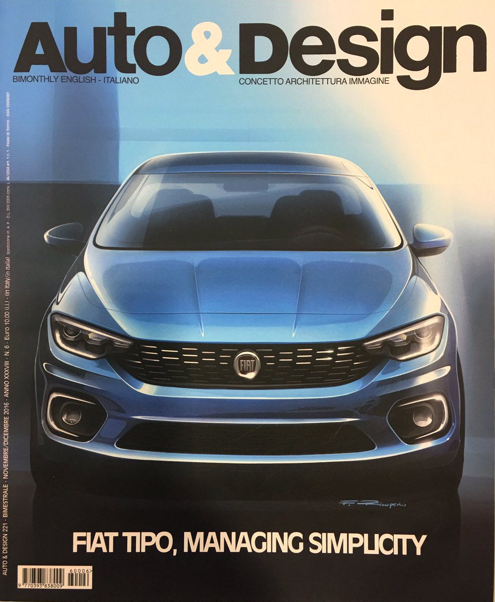 BusseKlaus's tweet image. Great to see a #sketch of the new #fiattipo on the cover of Auto&amp;amp;Design magazine! #style #centrostilefca #fiat #fca #cardesign #italiancars