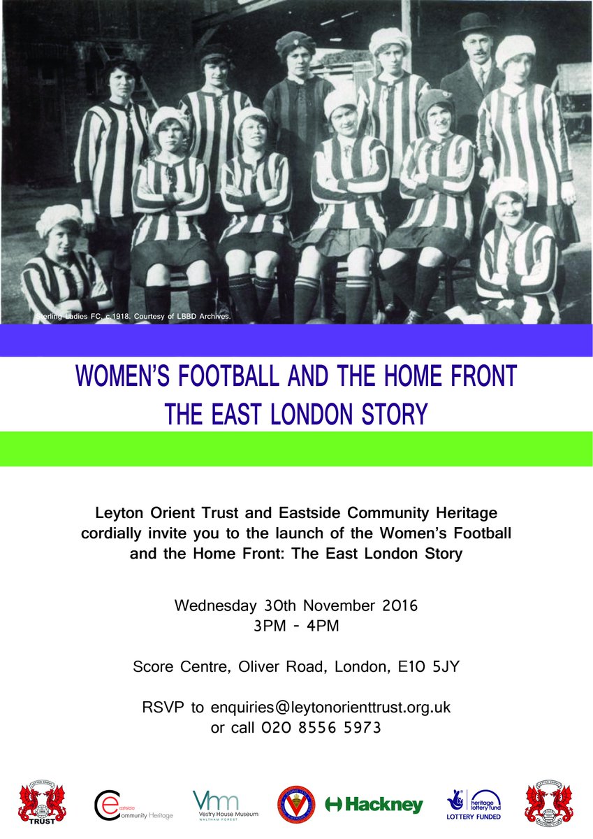 On 30th Nov we're launching our next Heritage Lottery Project around Women's Football in East London, come and join us at the launch!