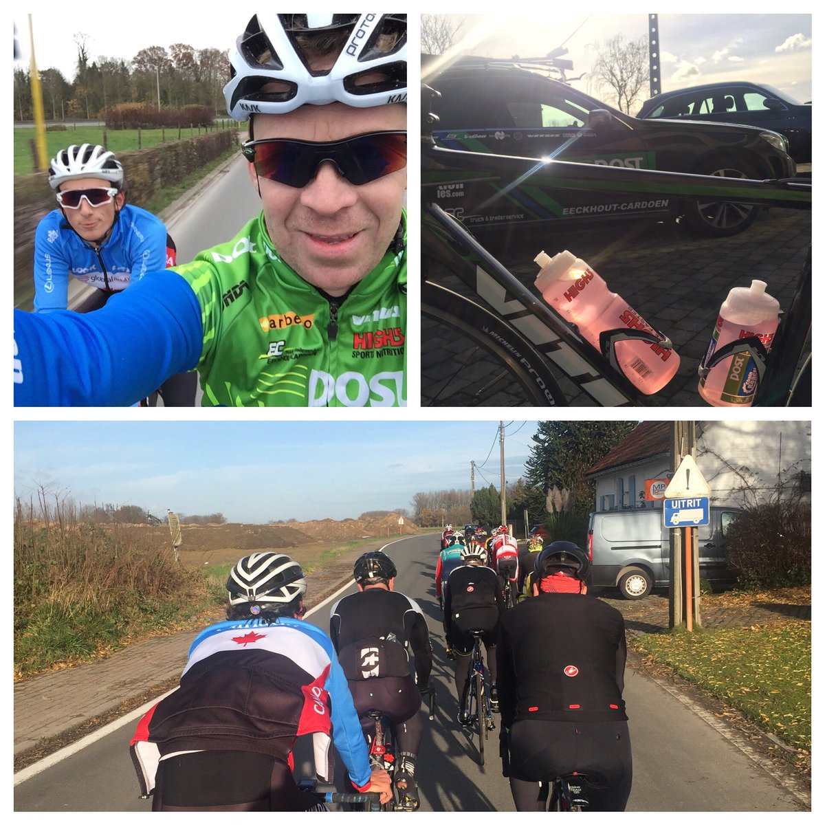 bogaertsk's tweet photo. Good ride with the local bunch! #boval @The_AdamJ finally knows we also have a sun in Belgium! #KeepingFitForTheTrack https://t.co/0MyO8VonXx