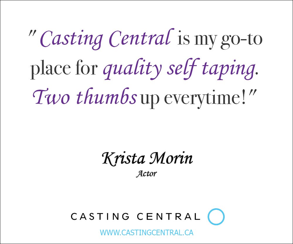 castingcentral1's tweet image. "Casting Central is my go-to place for quality self taping. Two thumbs up every time." ~ Krista Morin (Actor)