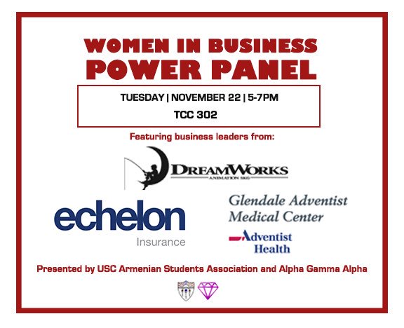 Women in Business Power Panel is TONIGHT from 5 to 7 PM at TCC 302! Come and learn about different professions from these accomplished women