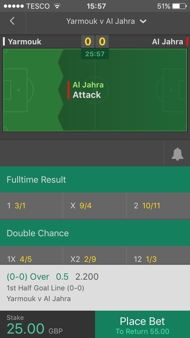 InPlayGoals86's tweet image. Im going for another £25 on this game, goal is surely coming 🙏🏻