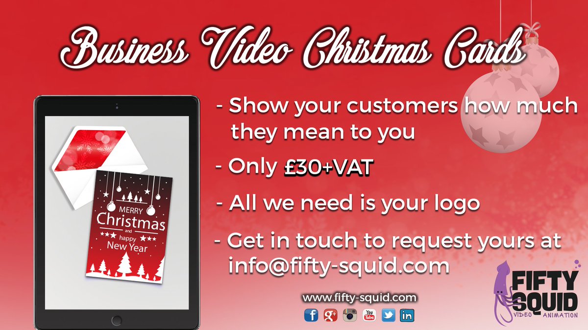 FiftySquidUS's tweet photo. Show your #business connections and loyal customers how much they mean to you this Christmas with an e-card from Fifty Squid #USbiz https://t.co/YTTPjq9qzw