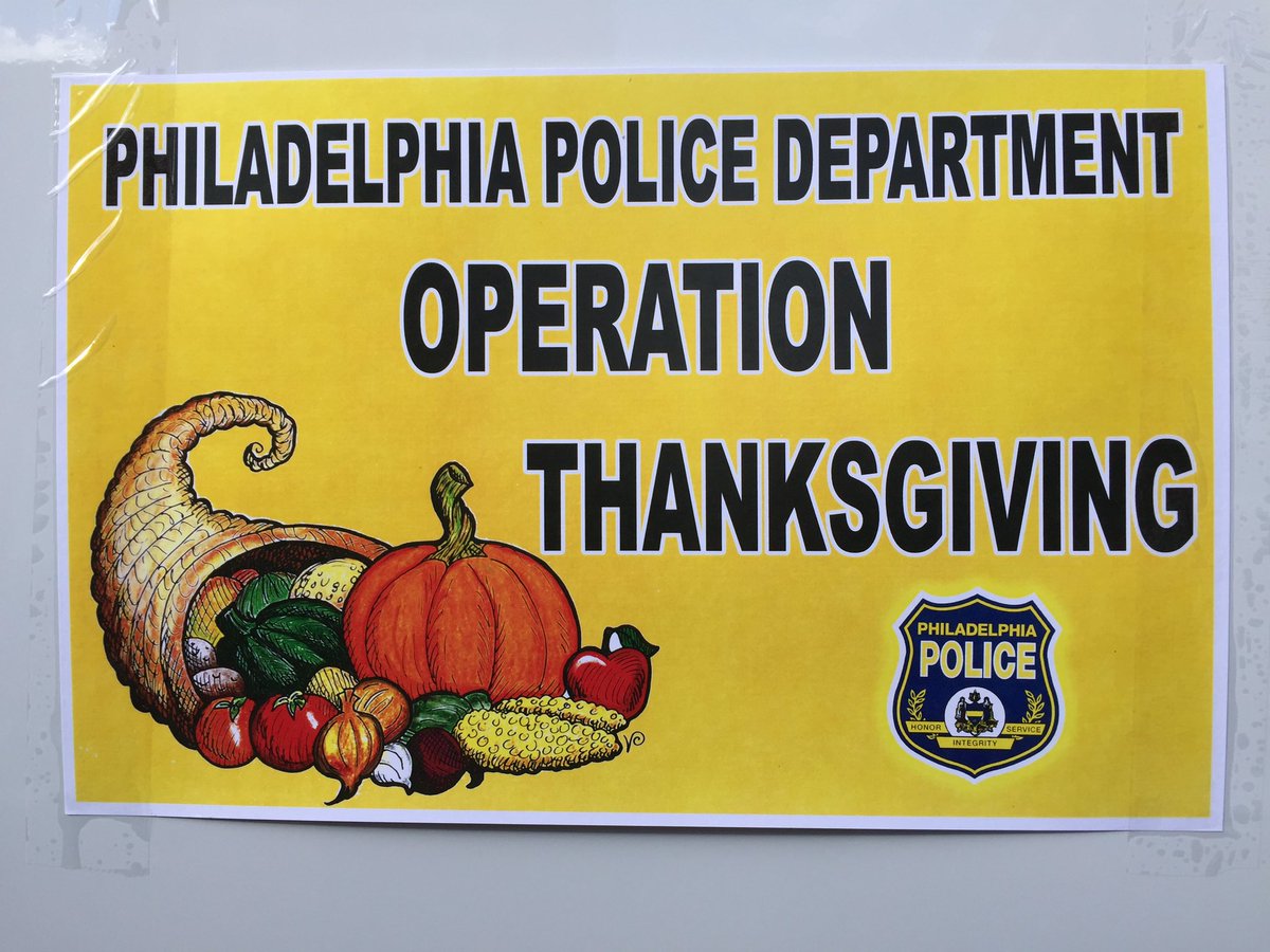 PPDMikeDuffy's tweet photo. As a kid with 11 siblings I remember being the recipient of @PhillyPolice #OperationThanksgiving Now I have honor bringing meals to others. https://t.co/FgRPURVxlL