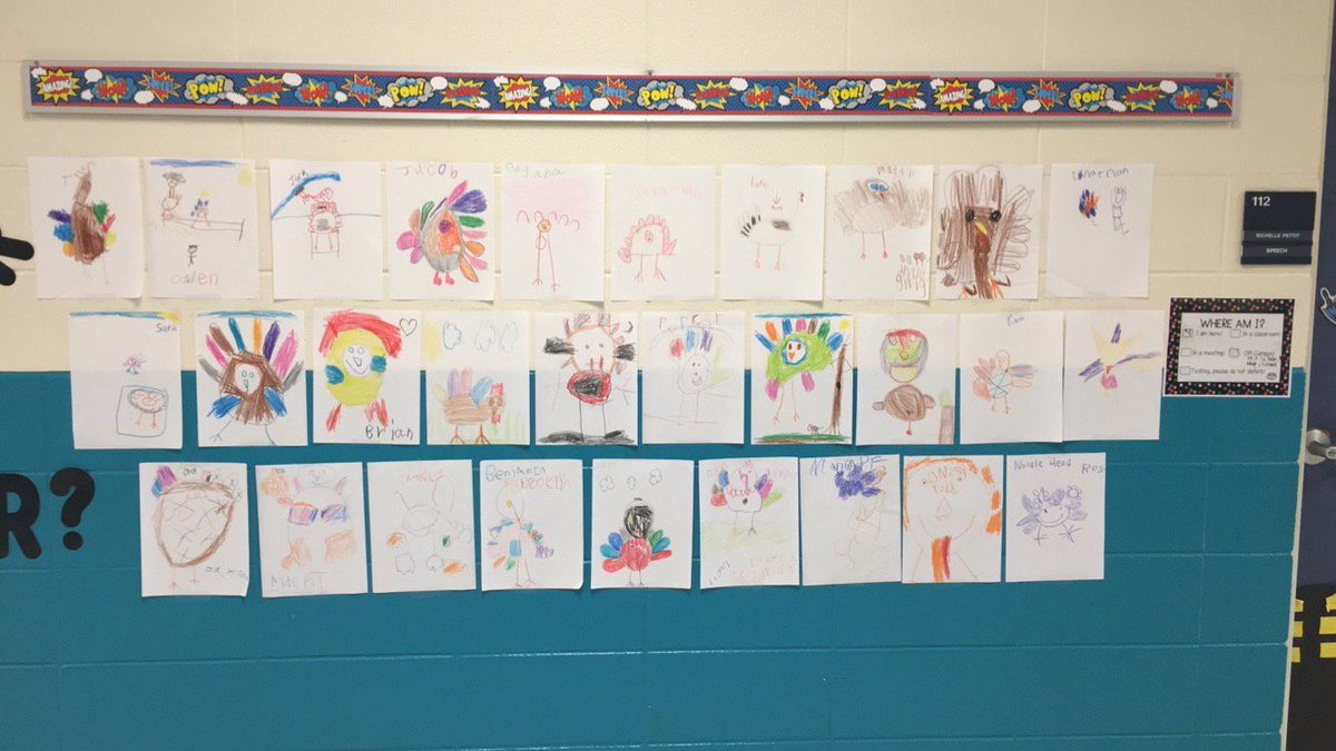 RichellePettit's tweet photo. Some of my favorite little turkeys made some cute turkeys of their own this week 😍 #spartaelementary #myspeechnuggets https://t.co/XG06b204WE