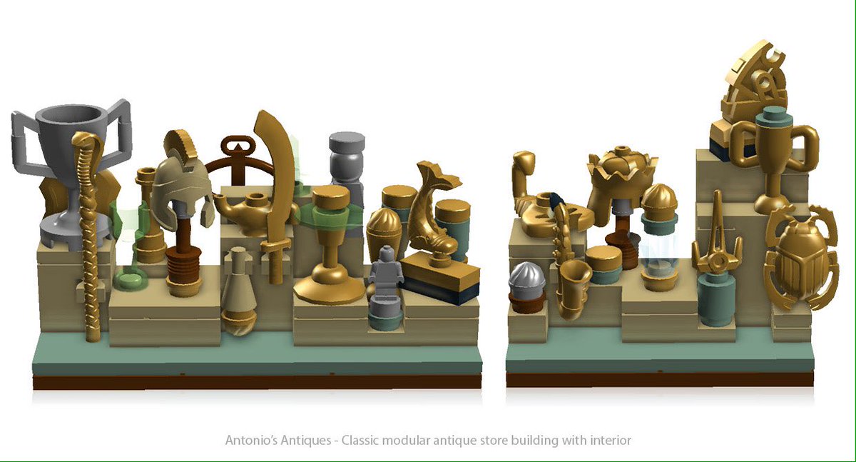 Antoniosstore's tweet photo. Modular displays for shopping windows at Antonio's Antiques modular store. More project details: https://t.co/aoyGa1Lwwm #LEGOideas #LEGO https://t.co/N8yGTUIxq7