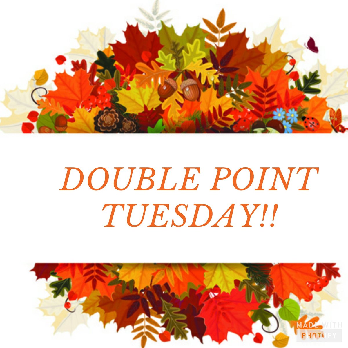 Twice the CM Rewards for every dollar you spend today! We're open until 9 tonight!