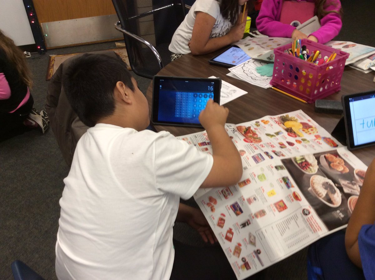 Planning the least expensive full course Thanksgiving dinner with grocery store ads and math. #criticalthinking #team512 #SFT #realworld