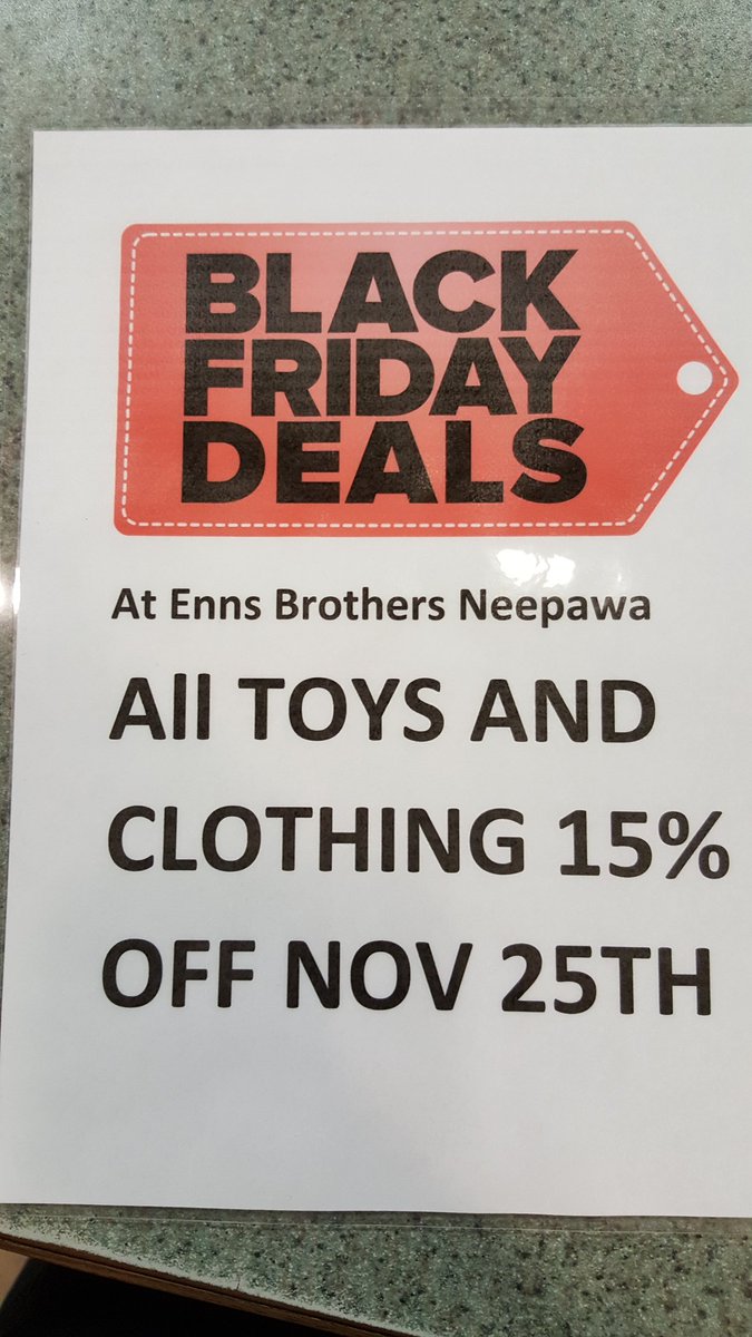 brendanmonka's tweet image. Black Friday sale at Enns Brothers Neepawa