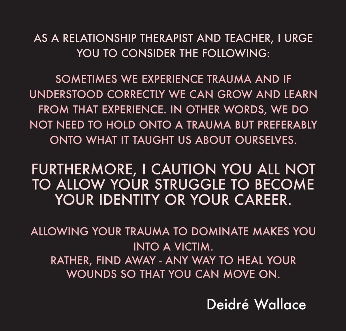 relationshipsdw's tweet photo. It's not good if you make you struggle your #identity. You may become a #victim: https://t.co/MbmOFWALCK
#trauma https://t.co/iC1qVcLJ8y