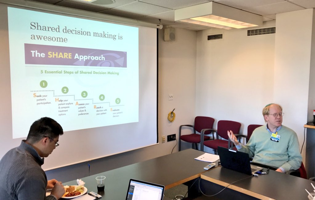 withyouDrWu's tweet photo. #shareddecisionmaking is awesome @ZackBergerMDPhD explores some of the complications #chsor @JohnsHopkinsSPH https://t.co/0MvA6rLG53