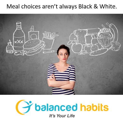 Impact_Fast's tweet photo. Meal Choices aren't always Black &amp; White!  #BalancedHabits https://t.co/Mfw585qnyL