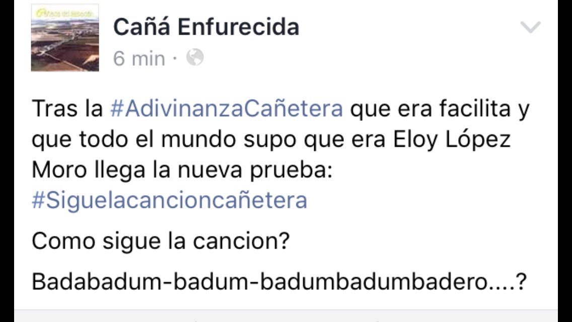CdREnfurecida's tweet photo. Sigue la cancion:
Badabadum-badum-badumbadumbadero....?
#Cancioncañetera https://t.co/COOE4KcLrH