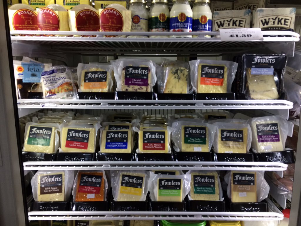 A superb selection of @fowlerscheese in wilkinsons farm shop Ombersley