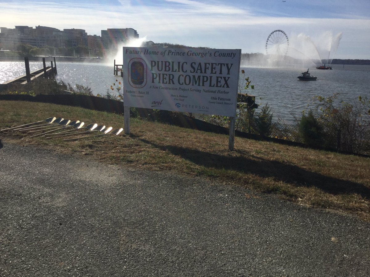 Attending the groundbreaking ceremony for the Public Safety Pier Complex at the National Harbor <a href="/PGPDNews/">PGPDNEWS</a>