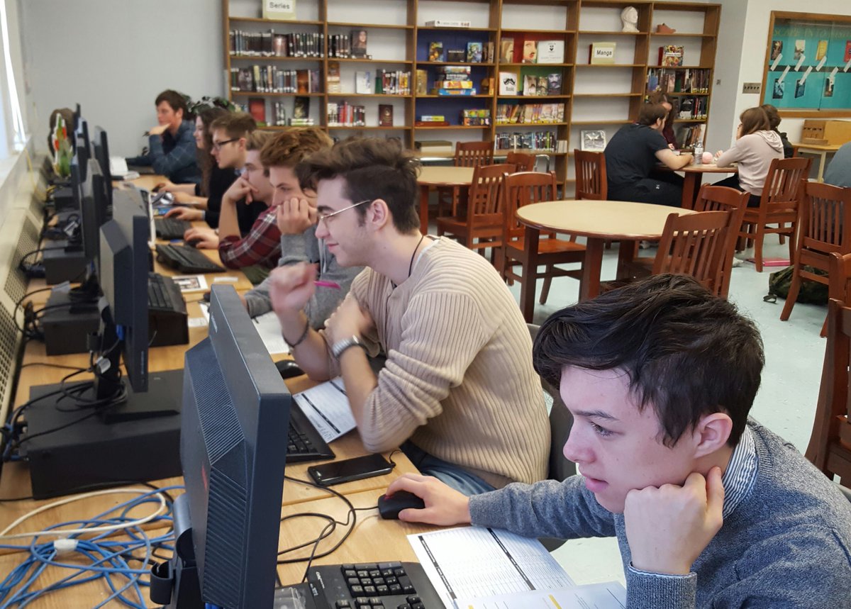 TartanLibrary's tweet photo. Life After High School Project in the Library this week. Free College and University Applications for all WCI Gr.12 students! @WCITartans https://t.co/uJGZZqursM
