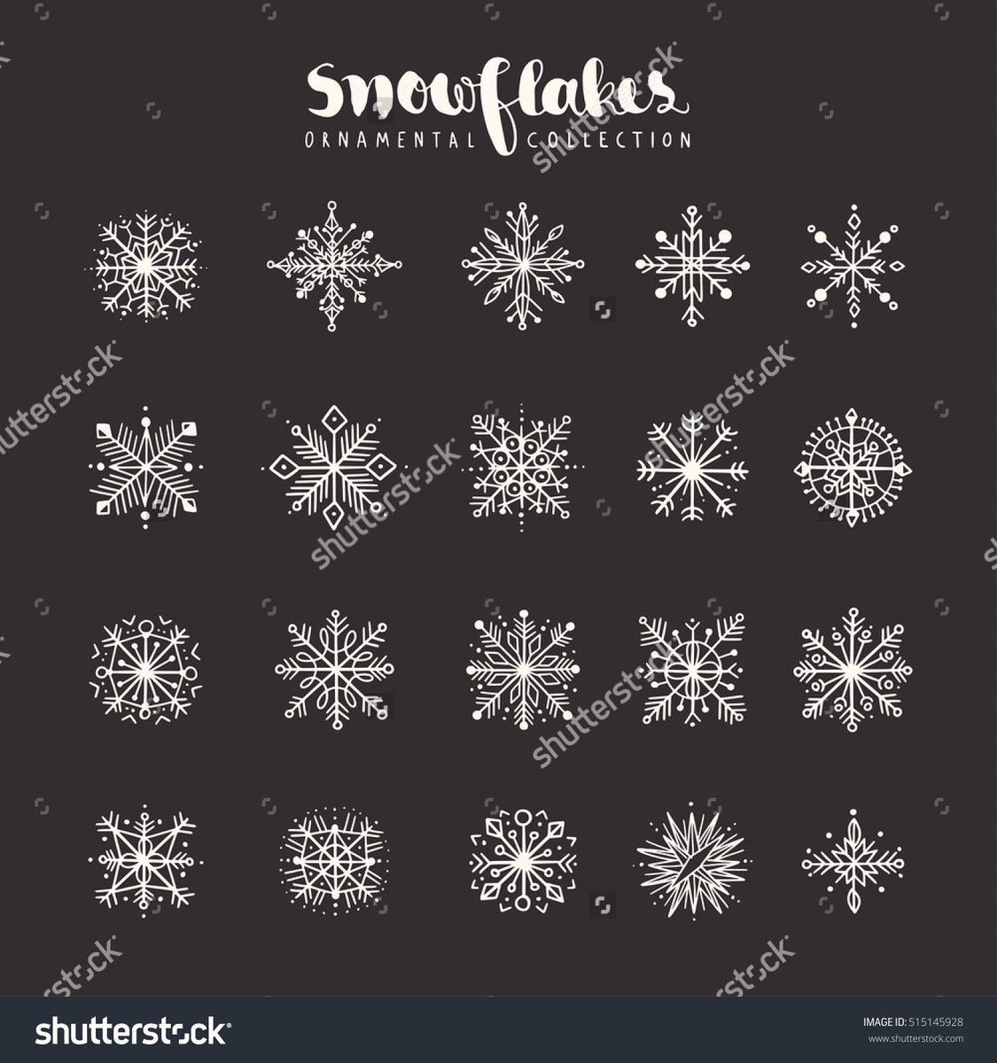 InkantStudio's tweet image. Hand drawn snowflakes collection (Vector Design) : Shutterstock buff.ly/2fxfAQn