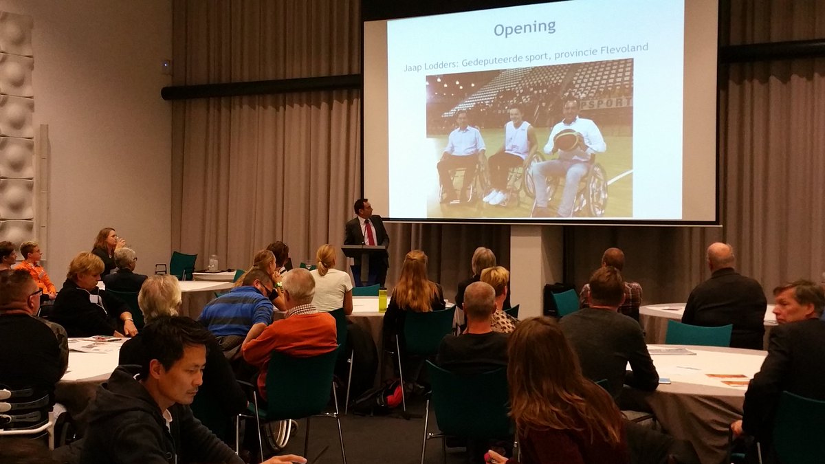 sportflevo's tweet photo. Opening goedbezocht Sportcafé Aangepast Sporten #MaandAS door @jaaplodders #Lelystad. https://t.co/BaB7RpF8vd