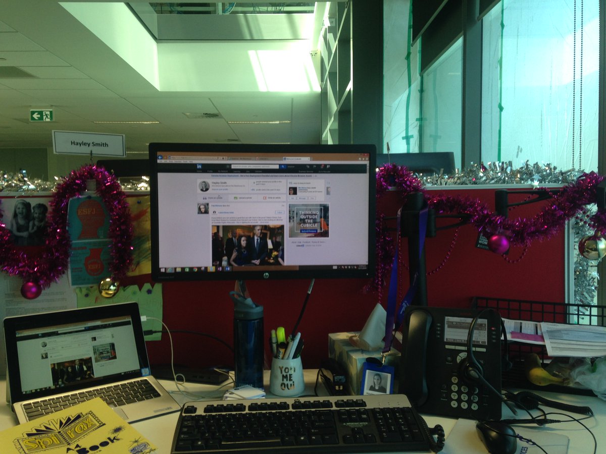 Too early?? Getting into the festive spirit - desk decorating this morning #lovexmas