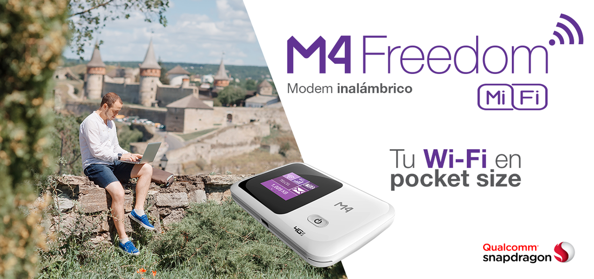 M4Connectivity's tweet photo. ¡Sé productivo estés donde estés! Lleva tu internet a donde quieras con #M4Freedom ¡Tu WiFi en pocket size! #ViveConectado 4G https://t.co/kVtDzhNiIh