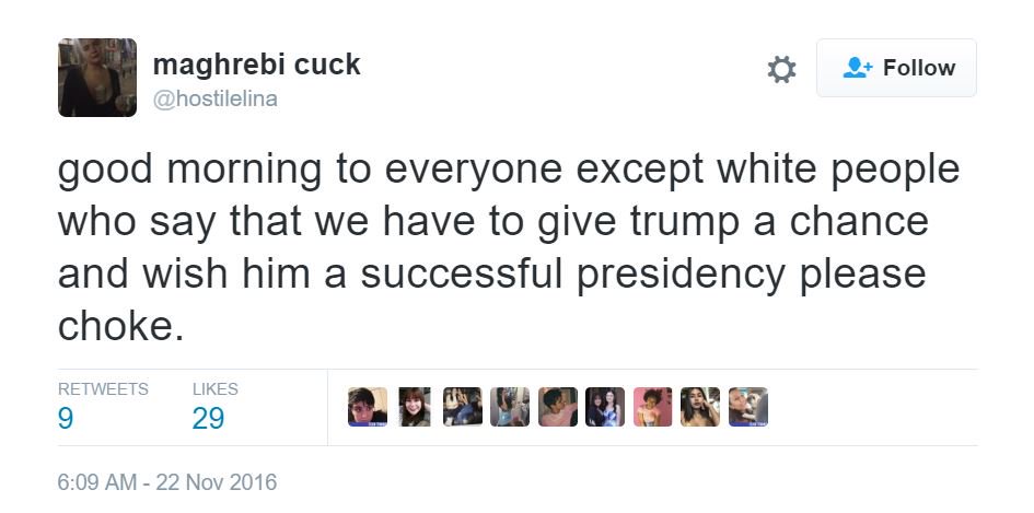 Peaceful non-racist progressive.