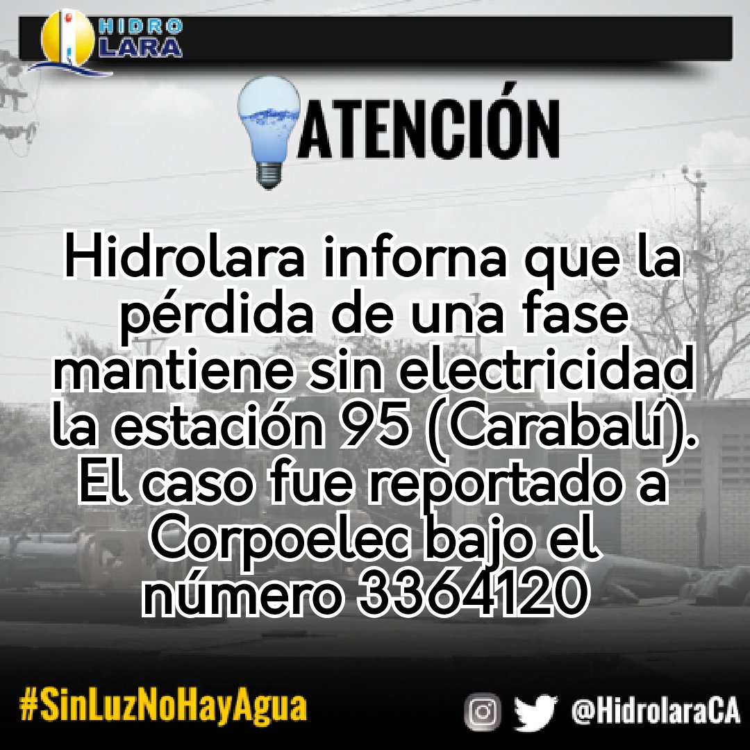 AguaParaLaVidaV's tweet photo. #Palavecino Afectado servicio de agua potable a parte de parroquias Cabudare y José Gregorio Bastidas #SinLuzNoHayAgua https://t.co/bABl9RiR8O