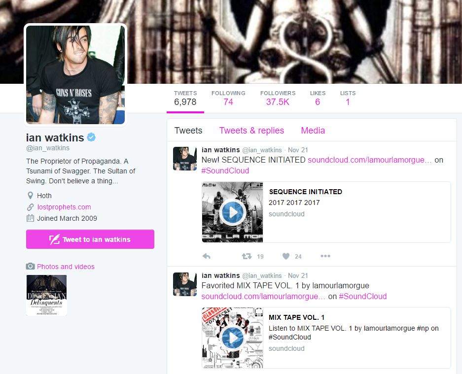 PrisonPlanet's tweet image. Why is convicted pedophile Ian Watkins' Twitter account still active and in use 3 years later? @twitter? @jack? nme.com/news/music/ian…