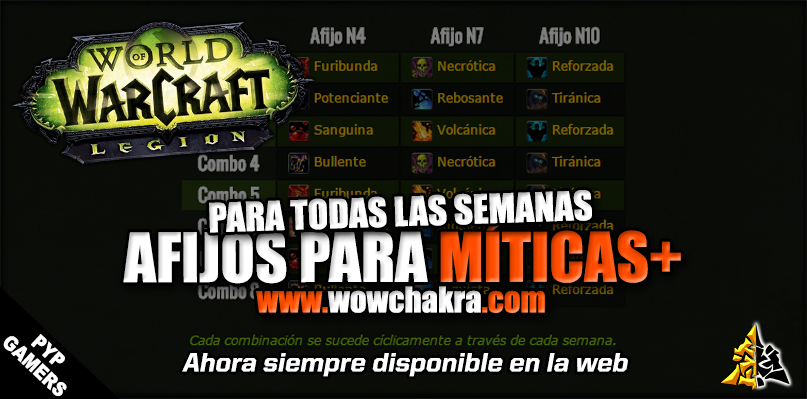 WowChakra's tweet image. Entérate de los Afijos de esta nueva semana en World of Warcraft. ¡Ahora en WowChakra podrás consultarlos siempre! buff.ly/2gdOrW5
