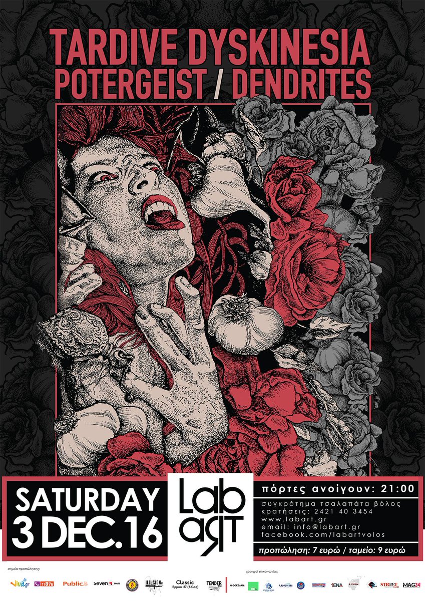 Labartvolos's tweet photo. @tarddyskinesia @dendrites @PotergeistSwamp  3 bands on Sat  3 dec.@Labartvolos ! check the great poster ! 
\m/ https://t.co/91JQOCwOne