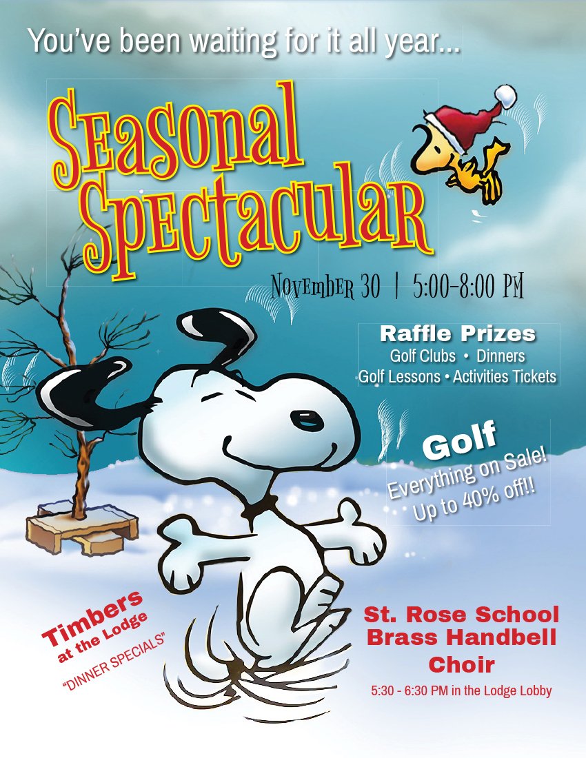 Timbercreekgolf's tweet photo. Come to our #SeasonalSpectacular at #TimberCreekGolfCourse on 11/30 from 5pm - 8pm. Huge savings up to 40% off!! Save today with TC! https://t.co/PGXNLaV4ln