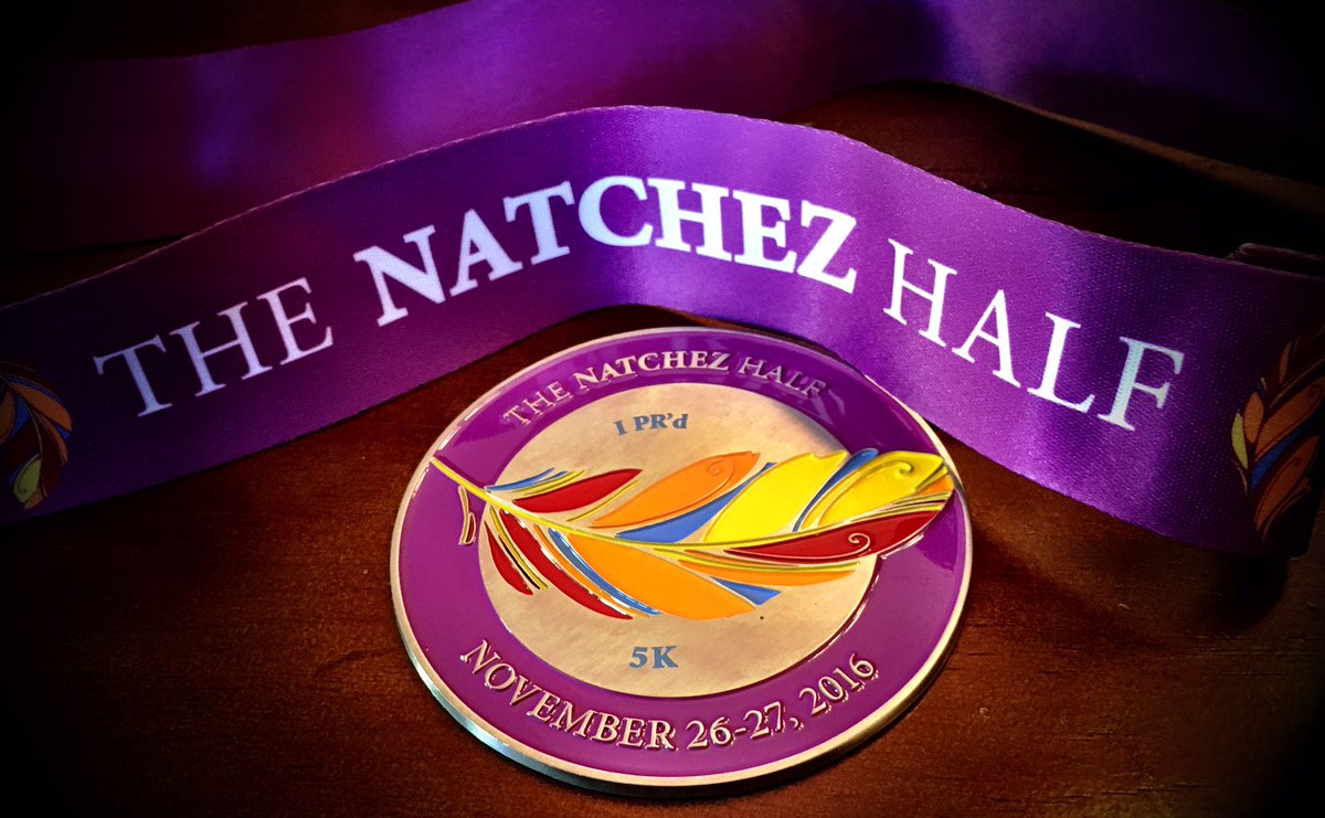 thenatchezhalf's tweet photo. You think you can pr @thenatchezhalf ... ok, we will give you an extra medal! #runNatchez https://t.co/n36tIw5YMx