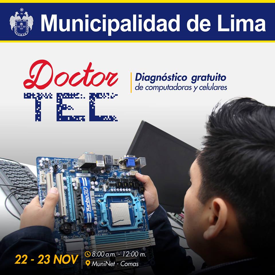 Gracias a <a href="/exitosape/">Exitosa Noticias</a> por la nota sobre #DoctorTec. Te esperamos mañana en #Comas. Nota:bit.ly/2f4acb2
+info:fb.com/aulasmuninet