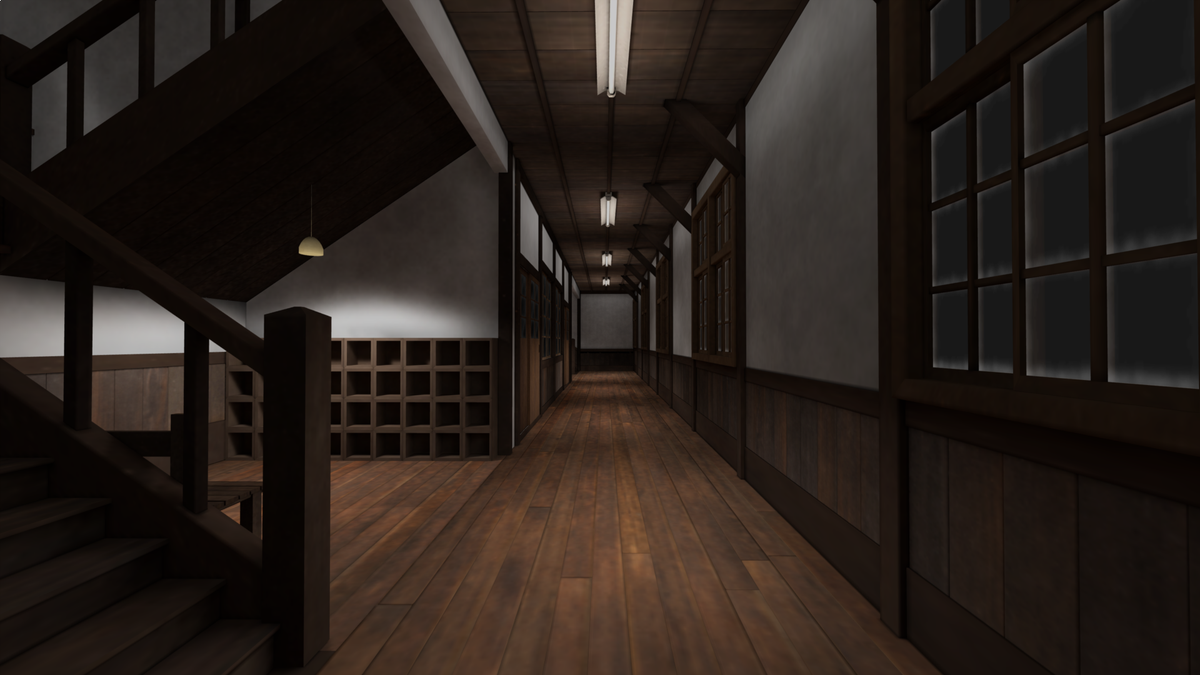 Toshizi V Twitter ホラーのお供にマグロマン 旧校舎 夜はこんな感じでいいかの あとは動作チェックだ Cm3d2 カスタムメイド3d2 T Co Bou772zine Twitter