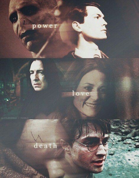 Harry_Potter_TM's tweet photo. El que murió por poder. El que murió por amor perdido. Y el que recibió la muerte como un viejo amigo. https://t.co/KAQFWIZBAR