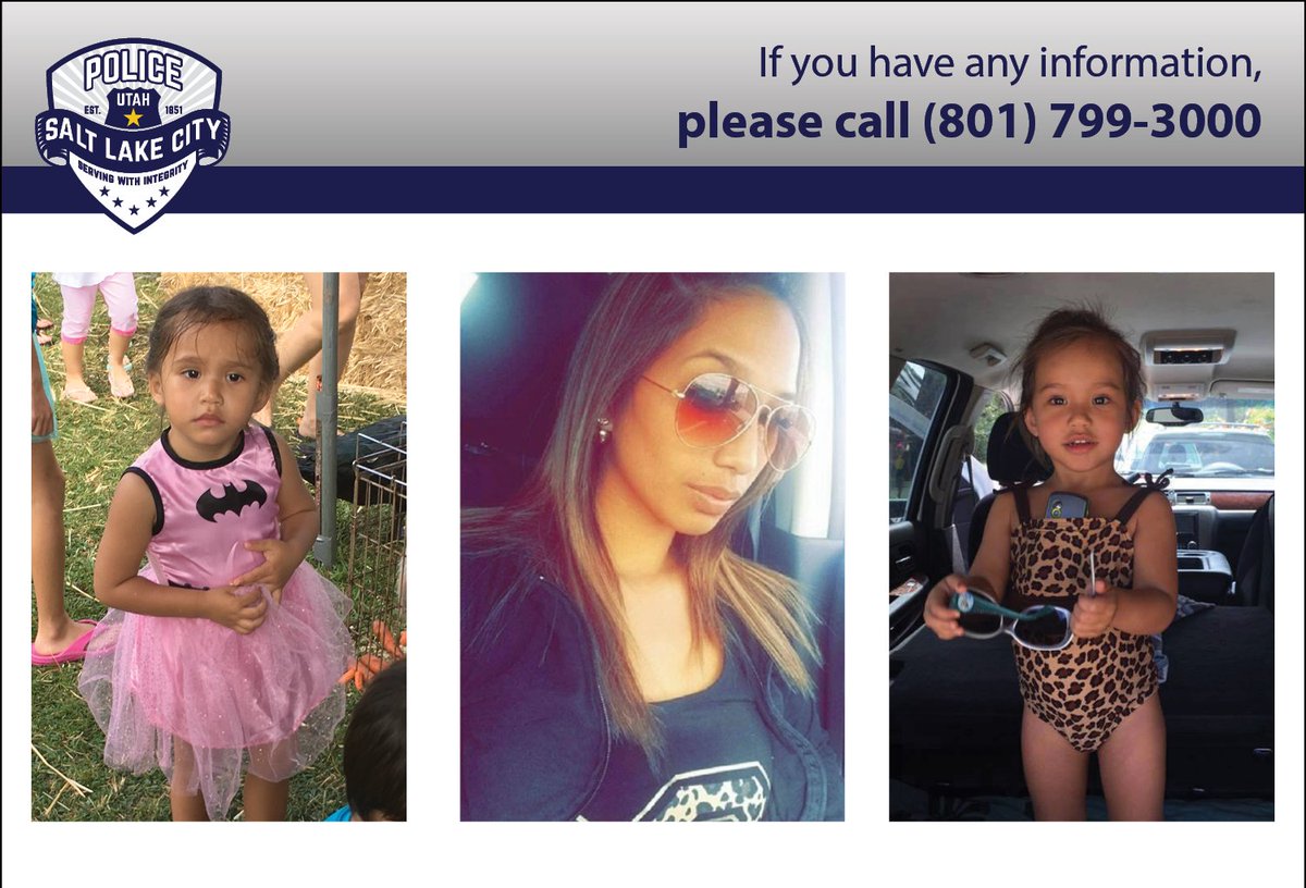 slcpd's tweet image. AMBER ALERT: 3-year-old JULIETTE CUADRA with SHANTEL CUADRA, 26. #SeeSomethingSaySomething #AmberAlert