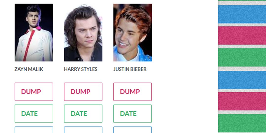 .<a href="/zaynmalik/">zayn</a> <a href="/harrystyles/">Harry Styles</a> <a href="/justinbieber/">Justin Bieber</a> Want to Dump, Date, or Marry one of these 3? dumpdatemarry.com/?quizid=147950… #DumpDateMarry